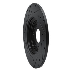 Jeep Cherokee Brake Rotor (1) - Rear Right - R1 Concepts - Drilled & Slotted - Black - `14-`23